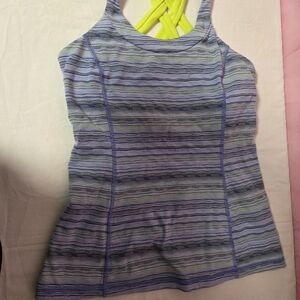 lululemon athletica Blue and Green Striped Tank Top
